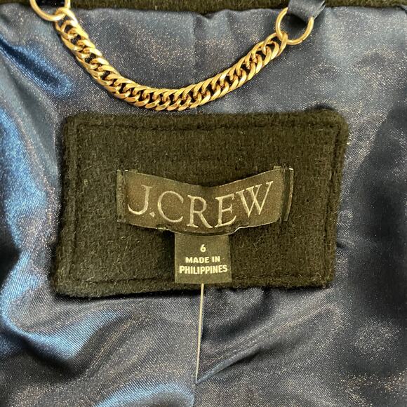 J.Crew Toscana Coat Italian Stadium Cloth Wool Midi City Classic CE180 Black 6 - Picture 14 of 16